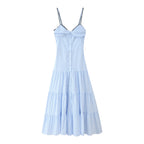 Stripes Sleeveless Sling Dress in Lightweight Chiffon