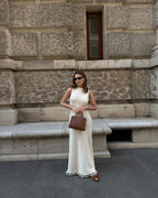 Tassel Sleeveless Maxi Dress In Cotton