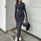 Chic Gray Blue Sheath Dress