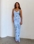 Y2K Slim Floral Print Slip Dress  Maxi