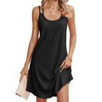 Women's Round Neck A-Line Loose Suspender Dress