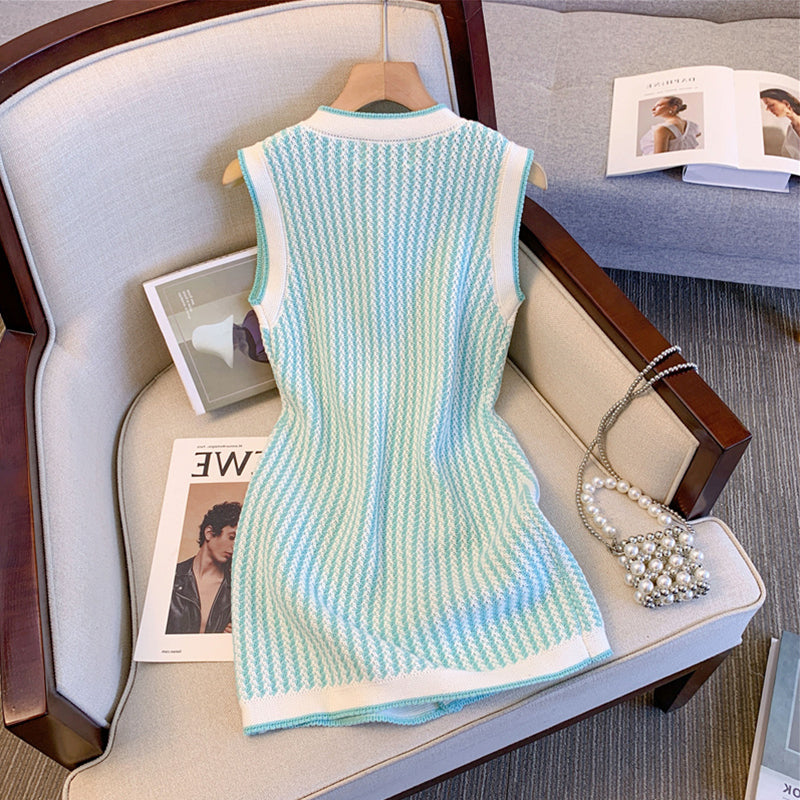 Light Blue Knitted Summer Dress
