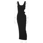 Hollow Out Suspender Dress With Spliced Details