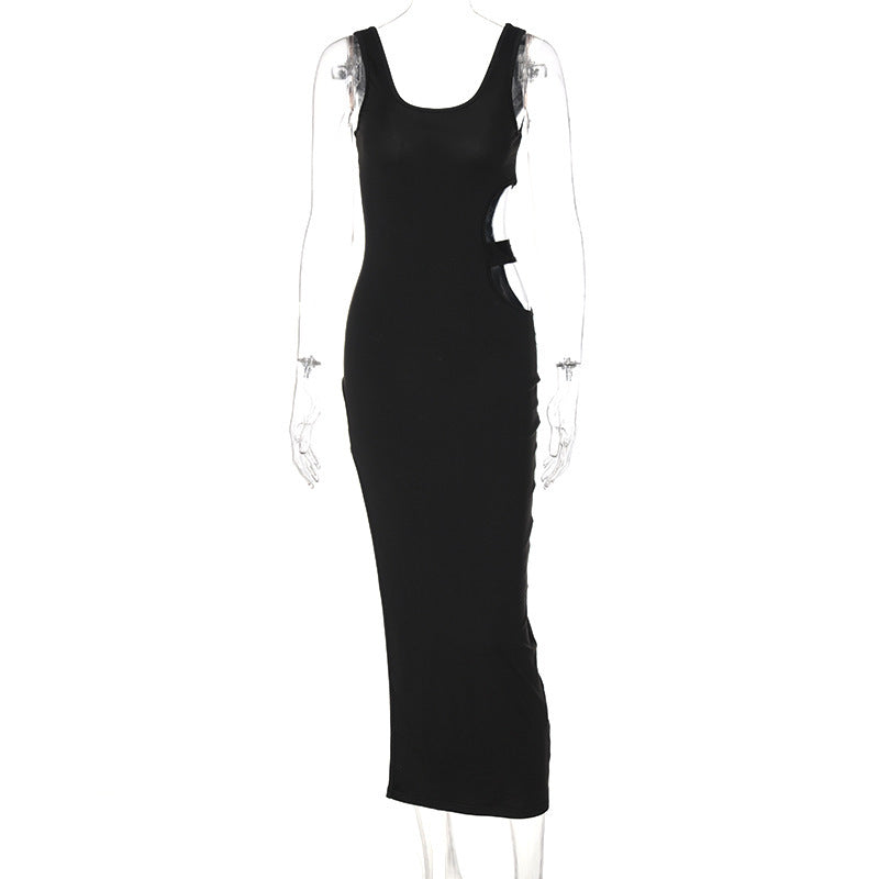 Hollow Out Suspender Dress With Spliced Details