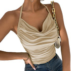 Chic V Neck Cowl Halter Camisole