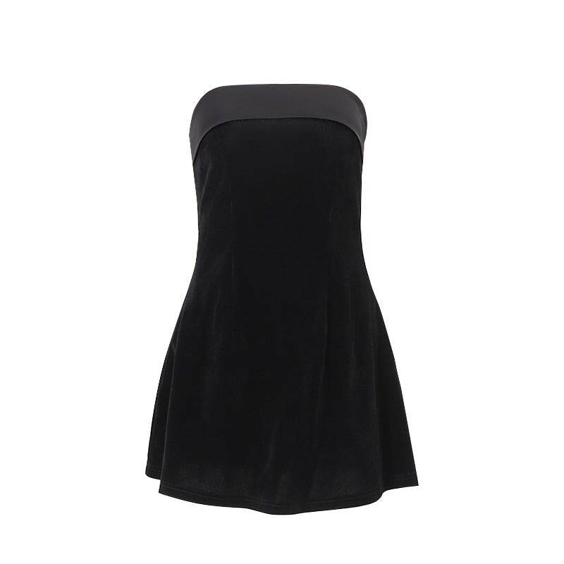 Women's Tube Top A-Line Short Dress Slim Fit Party Evening Wear
