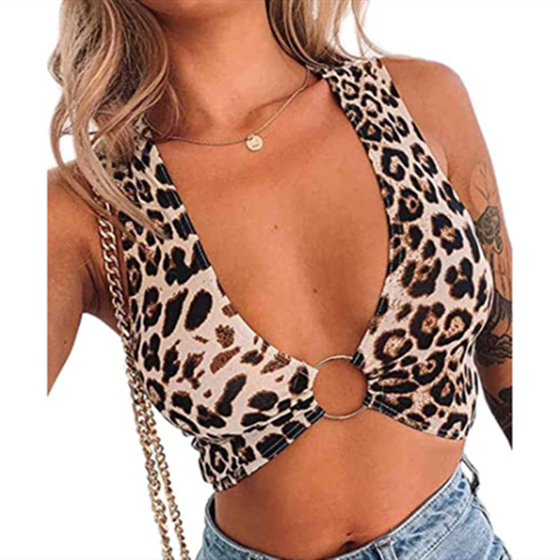 Metal Ring Cotton Sleeveless Tank Top