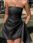 Women's Tube Top A-Line Dress with Big Bow