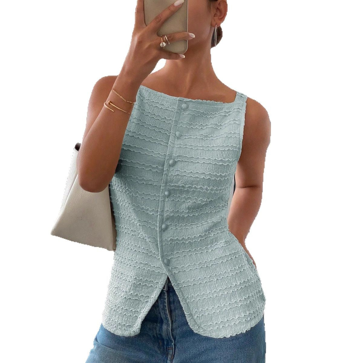Chic Sleeveless Vest Top For Women With Classic Style