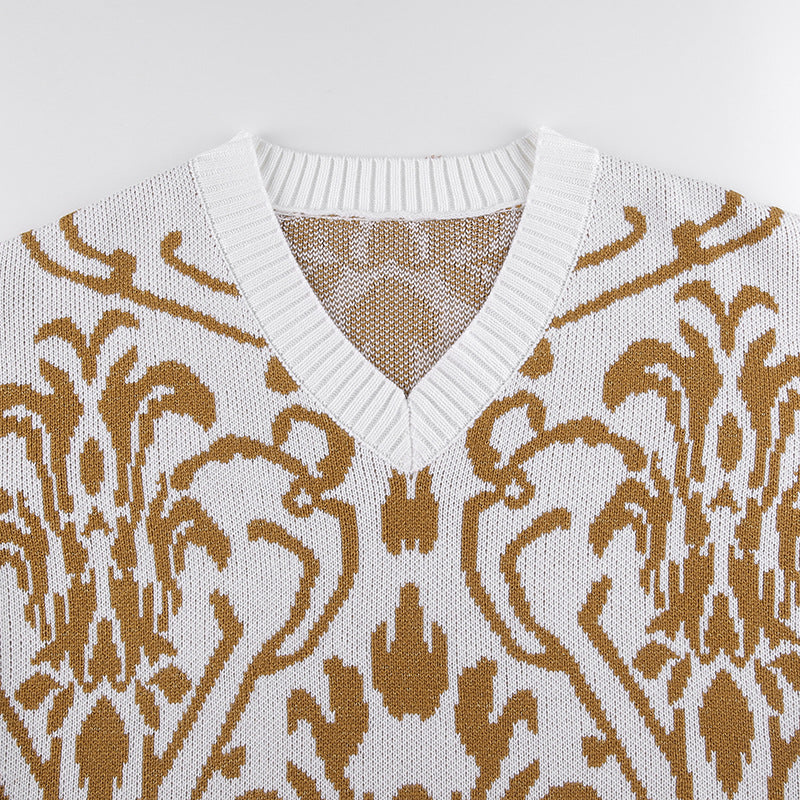 Cozy Relaxed Woolen Long Sleeve Top With V Neck