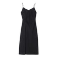 Long Black Breasted Women's Dress