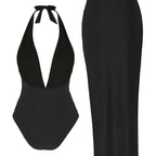 Stunning Halter Backless Maxi Dress Set