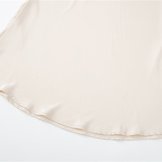 Women's Backless Satin Textured Dress