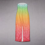 Gradient Tube Top Dress With High Waist Sleeveless Midi