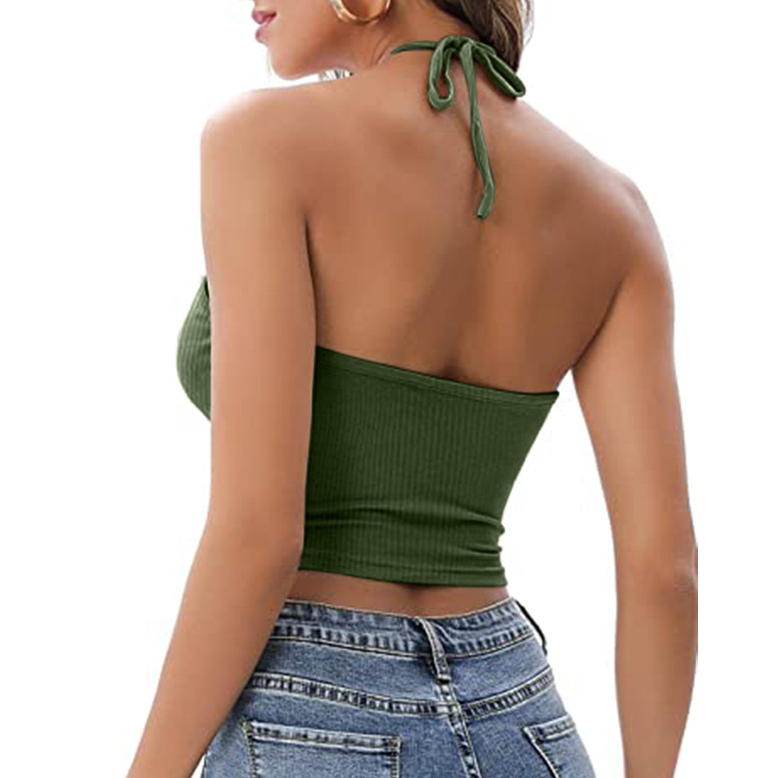 Halter Camisole Vest With Hollow Detailing Chic Summer Top