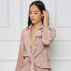 Two Piece Pleated Shorts Set