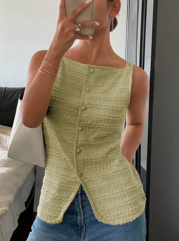 Chic Sleeveless Vest Top For Women With Classic Style