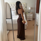 Sheer Lace Elegant Maxi Dress Sleeveless Backless