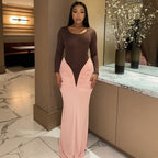 Pink/Brown Women's Mid-length Dress