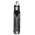 Sleeveless Sheath Dress With High Waist Long Skirt Black