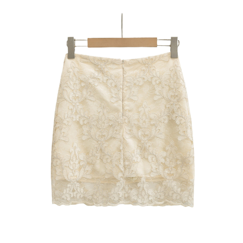 Beige Apricot Bodycon Skirt