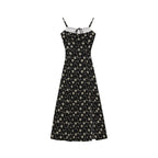 Black Floral Summer Dress With French Slit