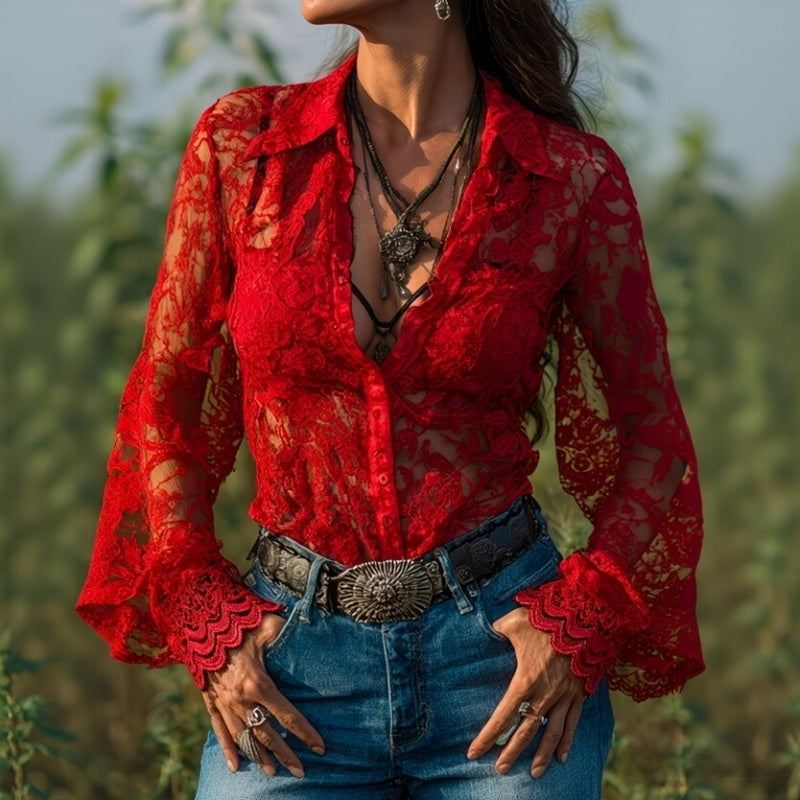 Lace Long-sleeve Top