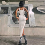 Hollow Out Suspender Dress With Spliced Details