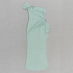 Emerald One Shoulder Dress With Elegant Silhouette