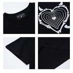 Love Print Tee For Couples, Relaxed Fit Round Neck