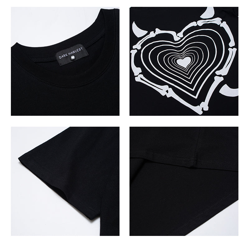 Love Print Tee For Couples, Relaxed Fit Round Neck