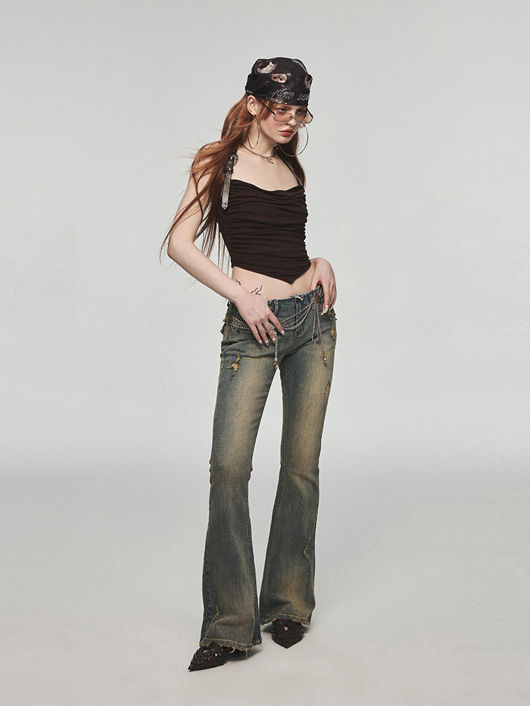 Halter Neck Irregular Cropped Top