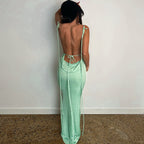 Green two piece Tube Top And Pleated Skirt Set