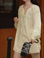 Sunny Breeze Shirt And Shorts Set In Light Yellow Casual