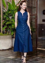 Stylish And Elegant Printed Dress With A-Line