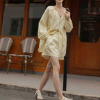 Sunny Breeze Shirt And Shorts Set In Light Yellow Casual